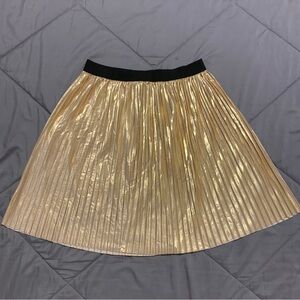 Gold Pleated Girls Skirt